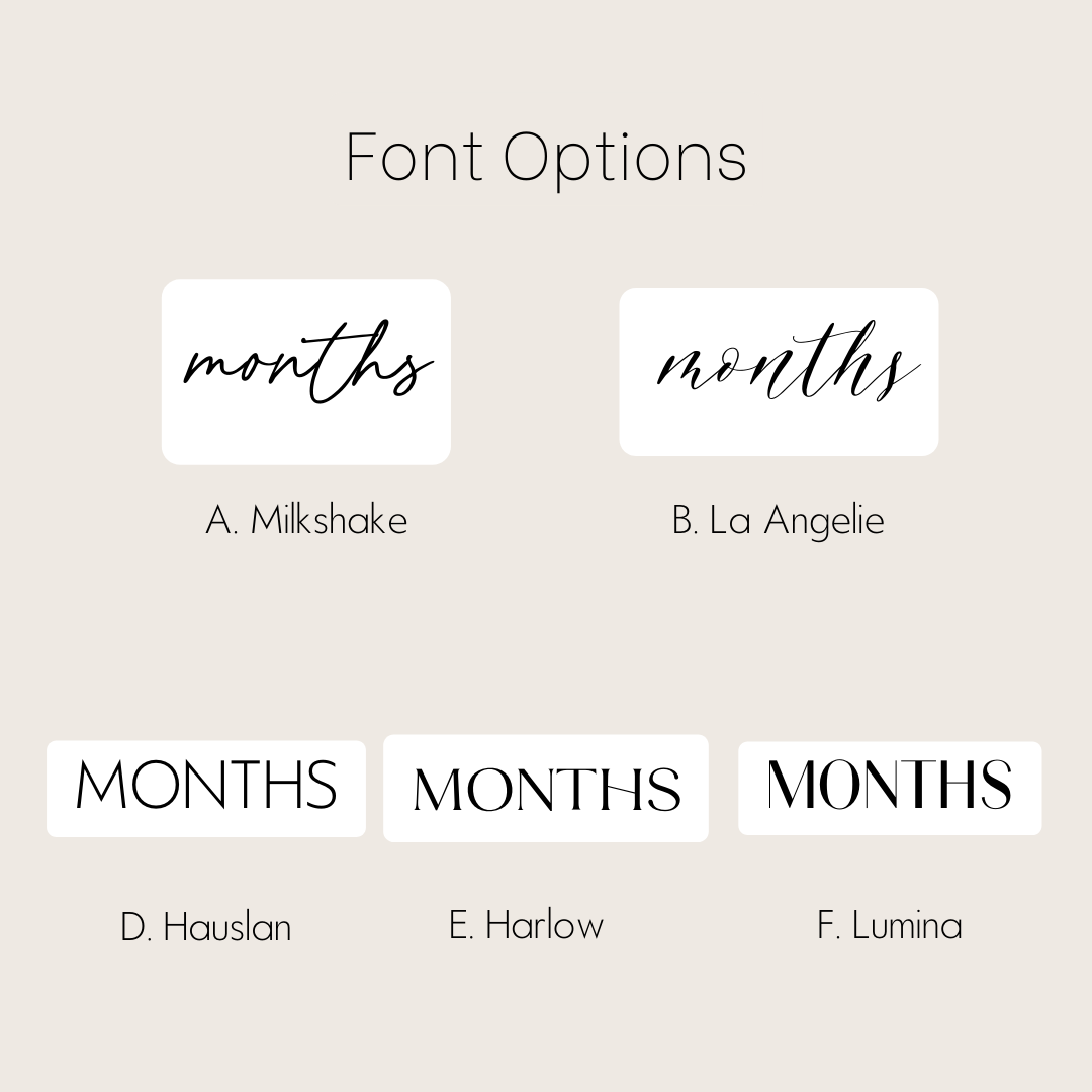 Monthly Milestones - Numerical Digits
