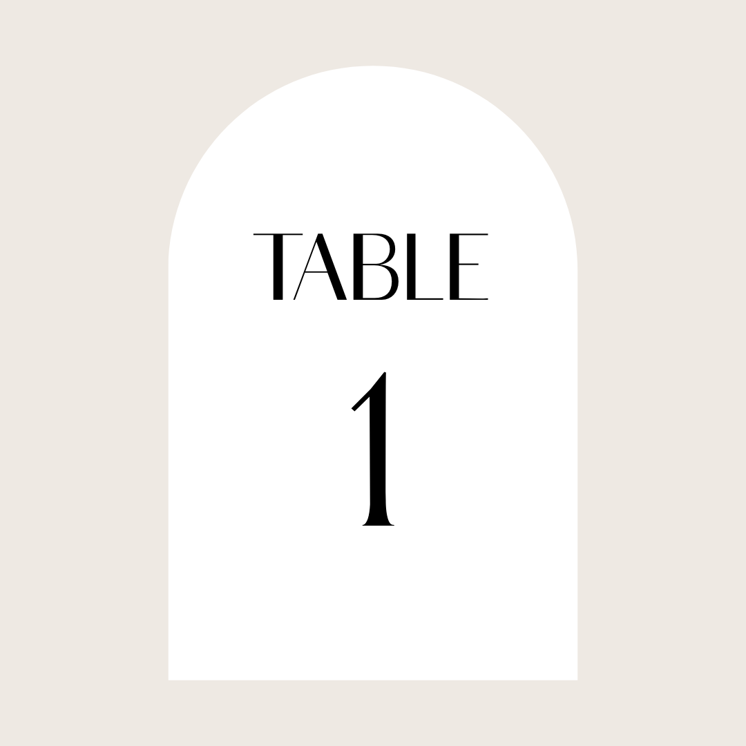 Table Numbers - "Table" + Numerical Digit (Arch)