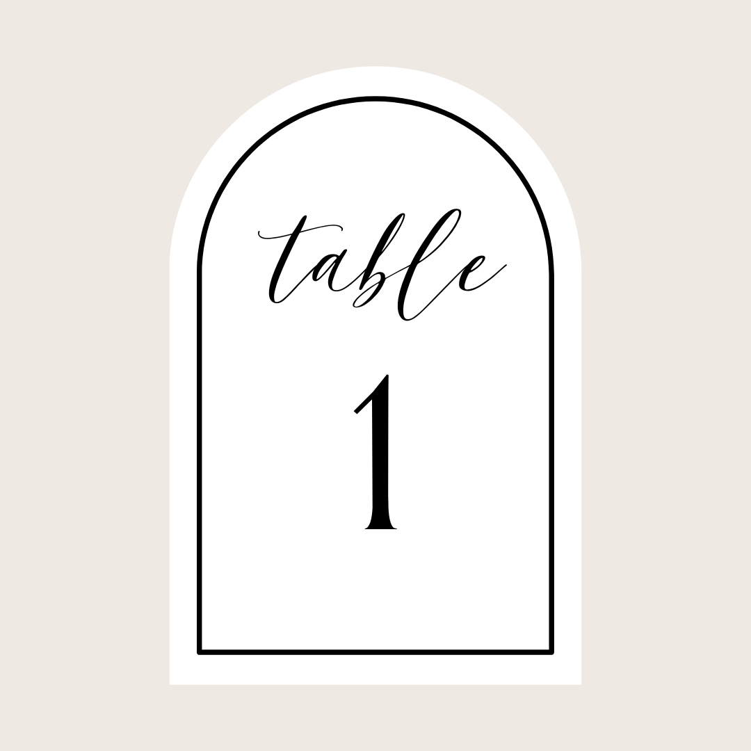 Table Numbers - "Table" + Numerical Digit (Arch)