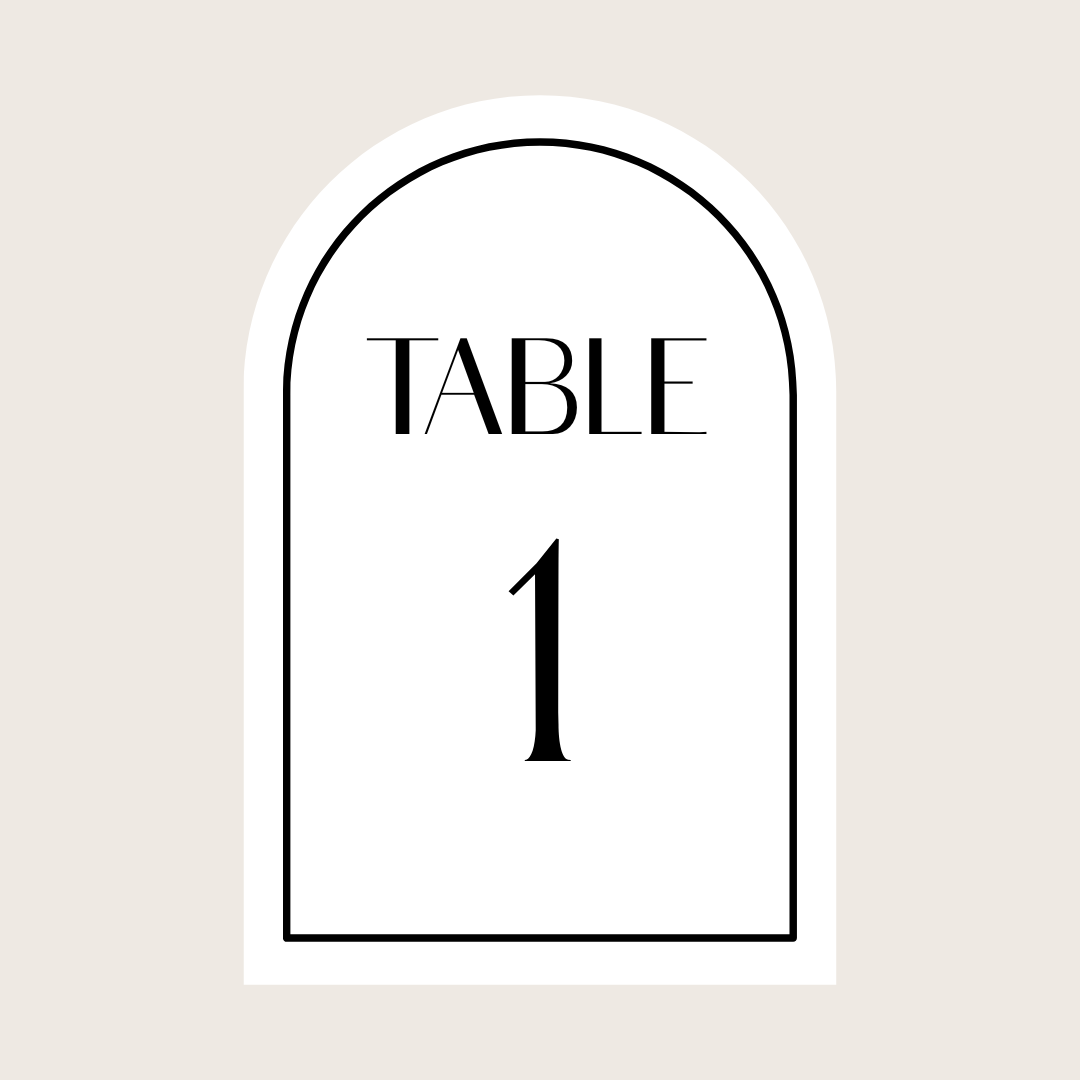 Table Numbers - "Table" + Numerical Digit (Arch)