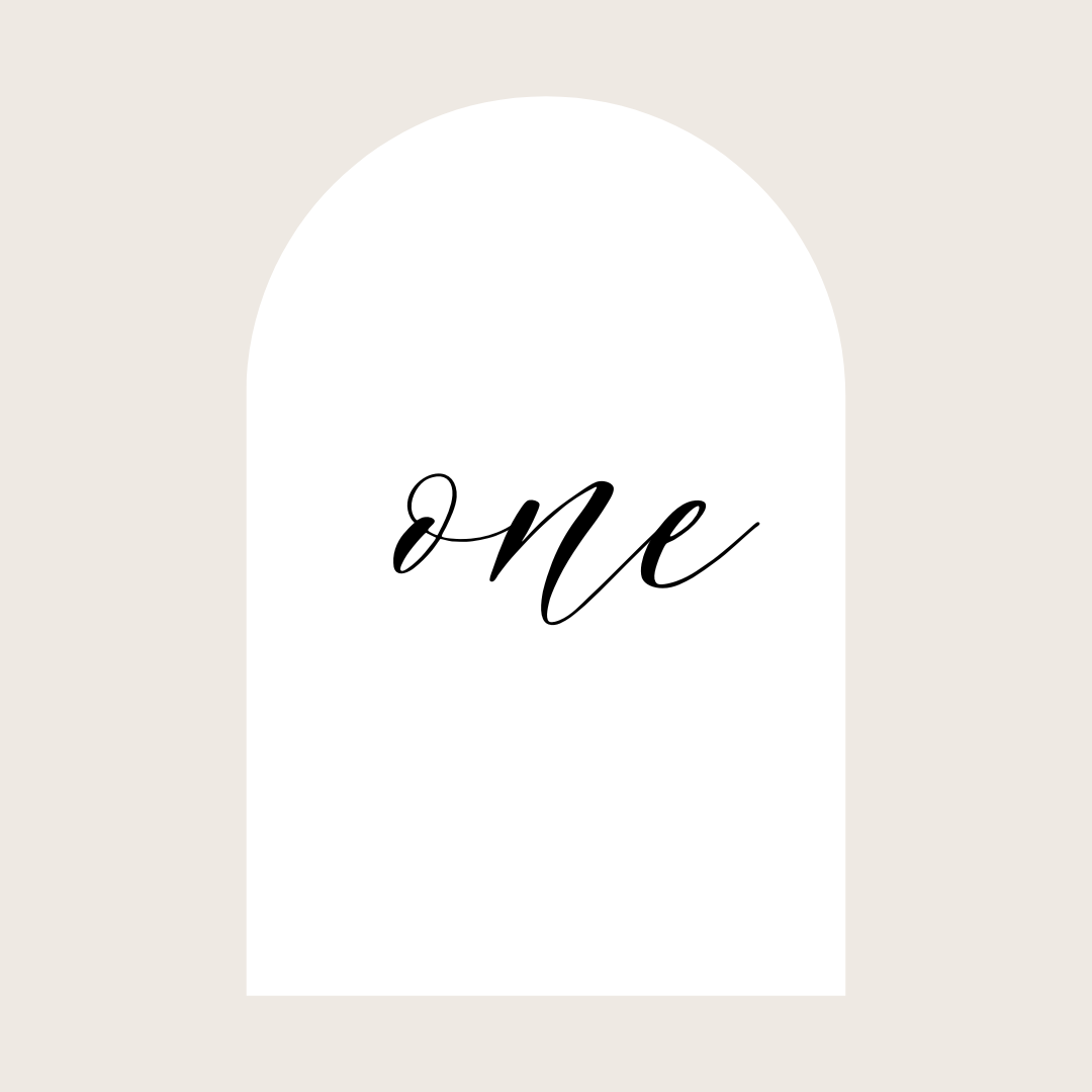 Table Numbers - Written Number ONLY (Arch)