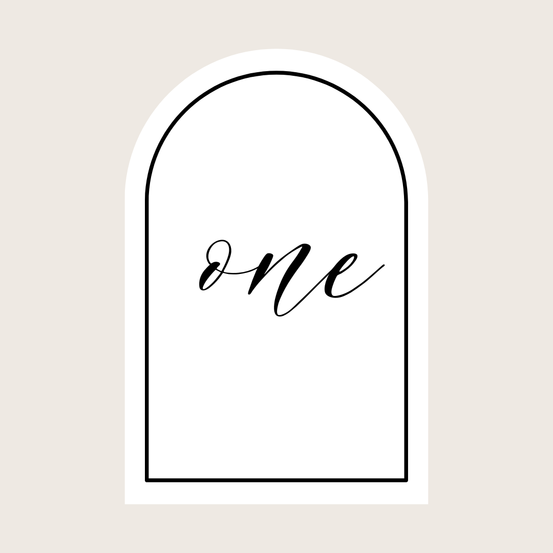 Table Numbers - Written Number ONLY (Arch)