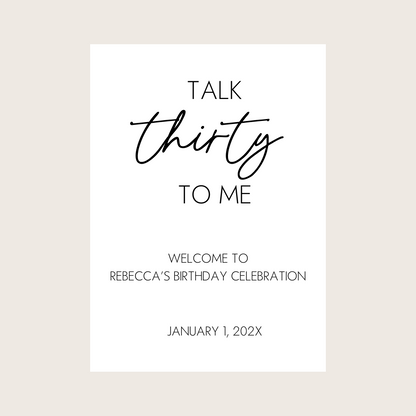 Birthday - Talk THIRTY To Me