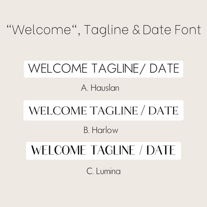 Welcome Sign - Lettered Names with Taglines (Vertical)