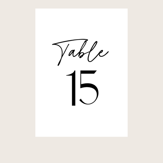 Table Numbers - "Table" + Numerical Digit