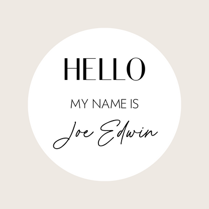 Birth Announcement Placard - Hello, My Name Is ...