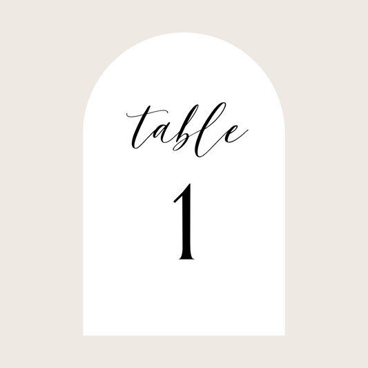Table Numbers - "Table" + Numerical Digit (Arch)