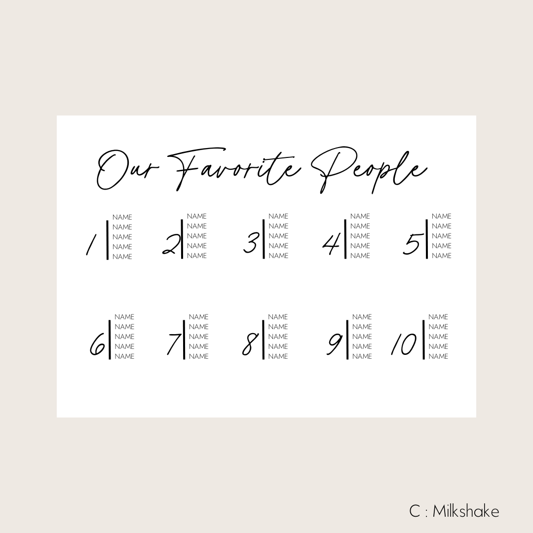 Seating Chart - By Numerical Table #