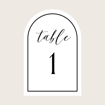 Table Numbers - "Table" + Numerical Digit (Arch)