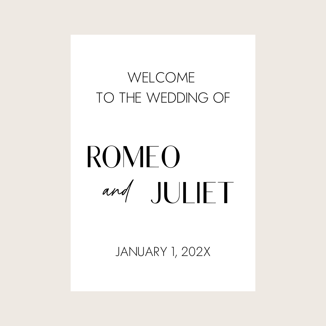 Welcome Sign - Modern Print (Vertical)