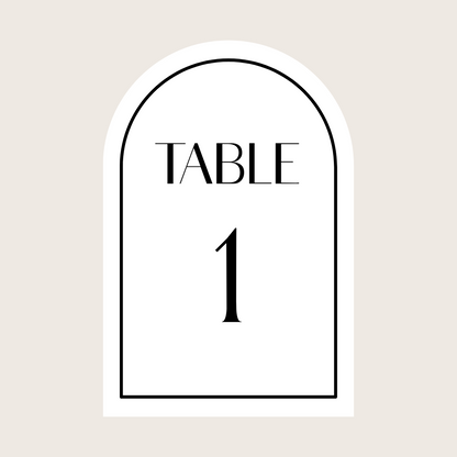 Table Numbers - "Table" + Numerical Digit (Arch)