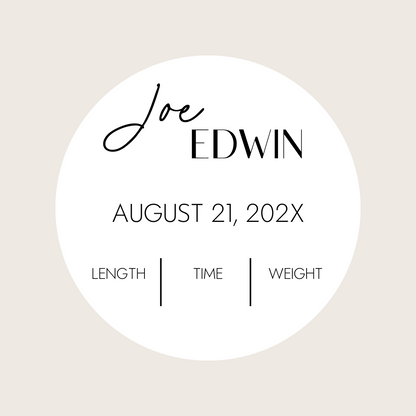 Birth Announcement Placard - Name + Details