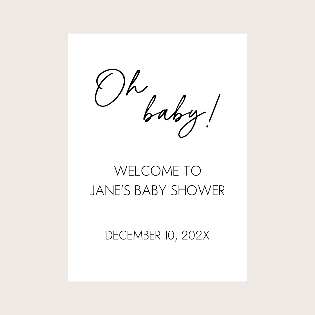 Baby Welcome Sign - Oh Baby!