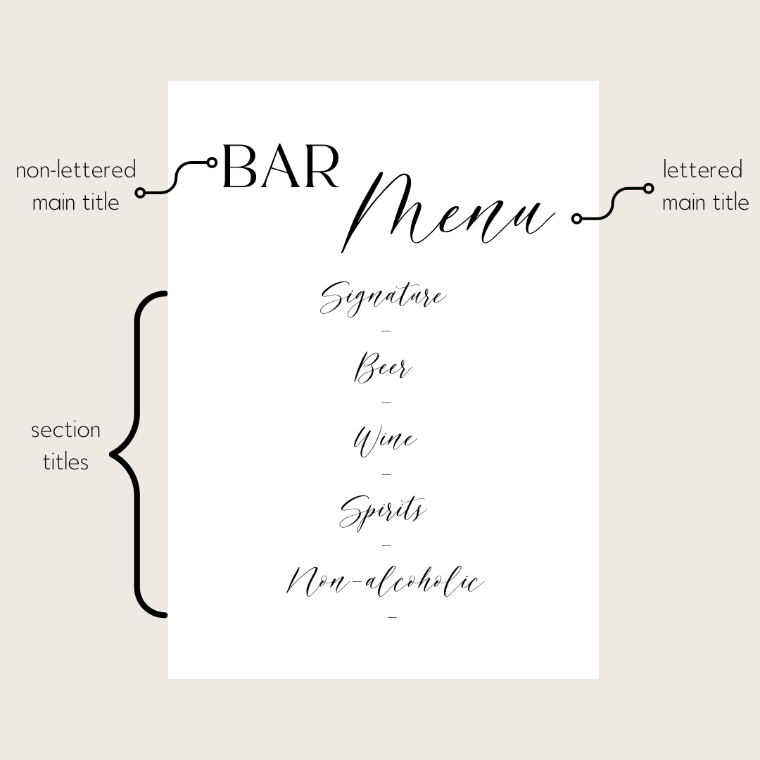 Full Bar Menu - Semi-custom