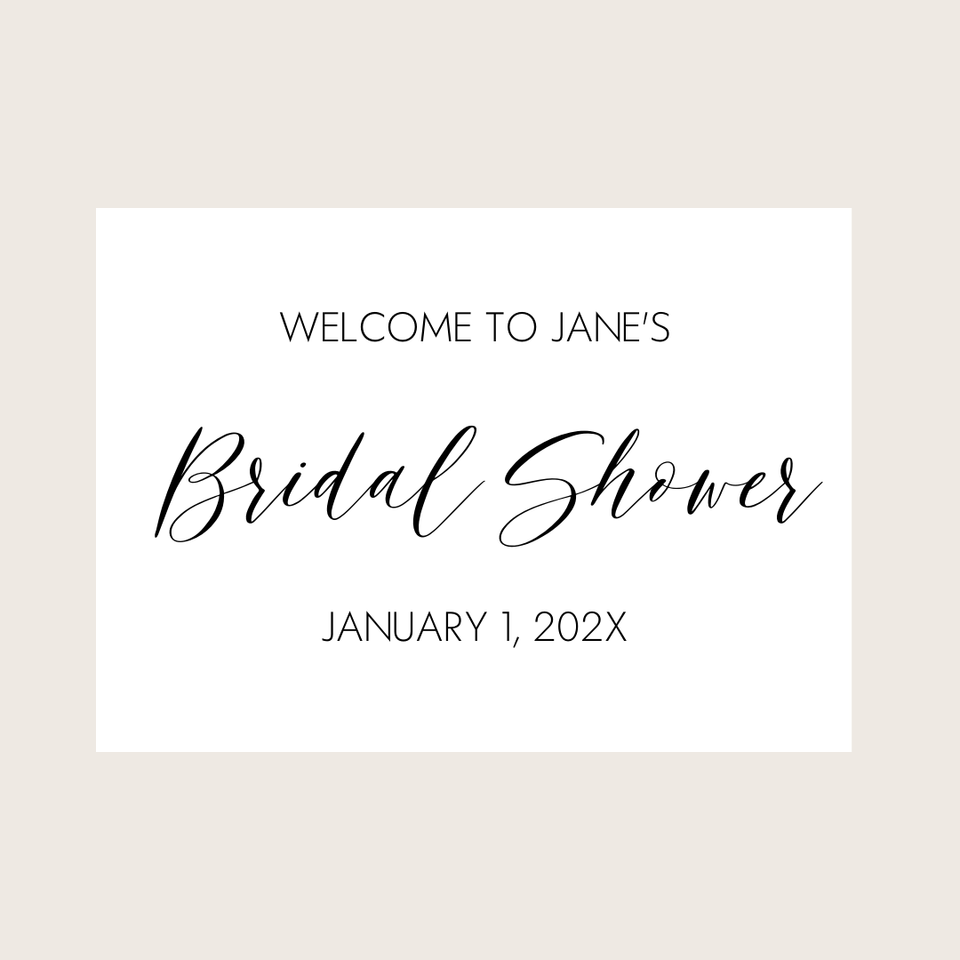 Bridal Shower - Classic Welcome Sign