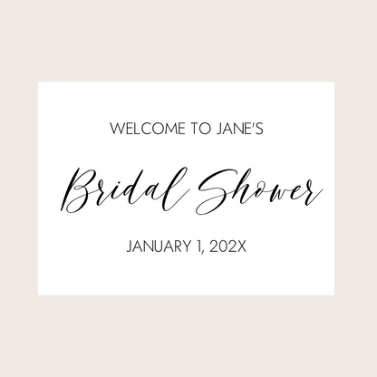 Bridal Shower - Classic Welcome Sign