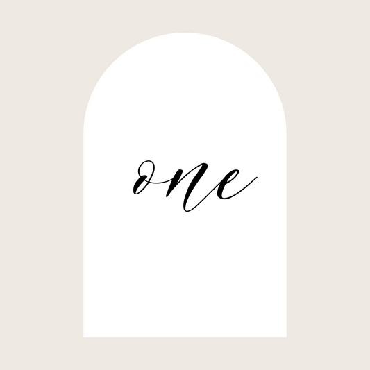 Table Numbers - Written Number ONLY (Arch)