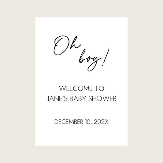 Baby Welcome Sign - Oh Boy!