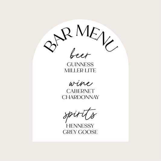 Bar Menu - Simple Arch