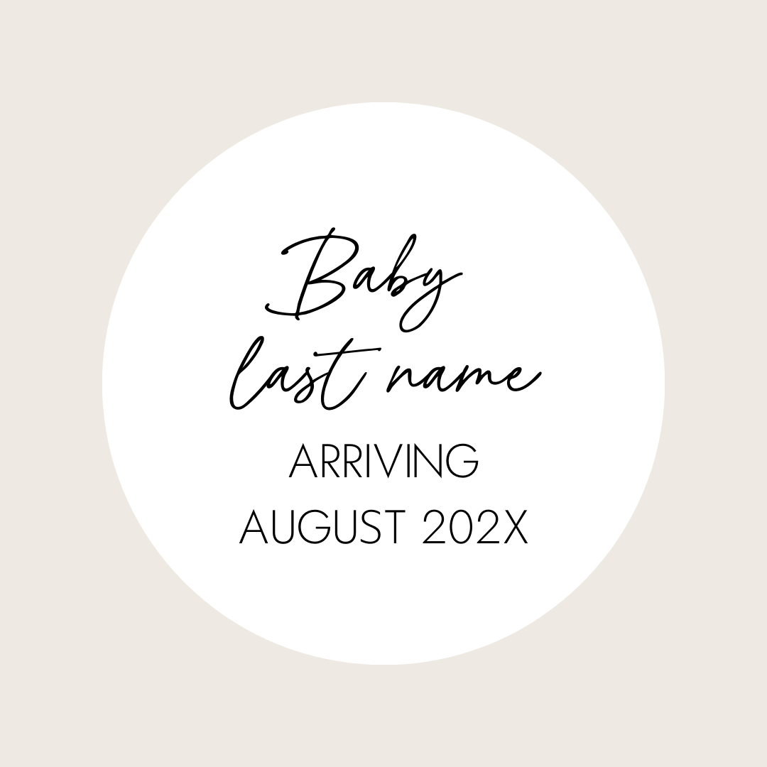 Pregnancy Announcement Placard - Baby *Last Name* Arriving