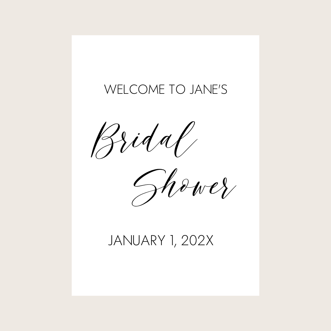 Bridal Shower - Classic Welcome Sign