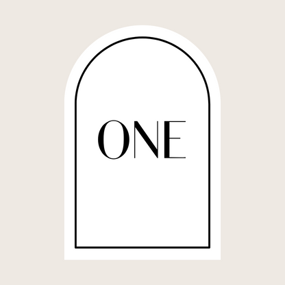 Table Numbers - Written Number ONLY (Arch)