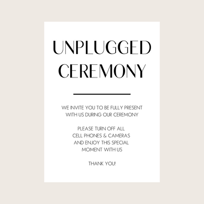 Unplugged  Ceremony - Modern (Vertical)