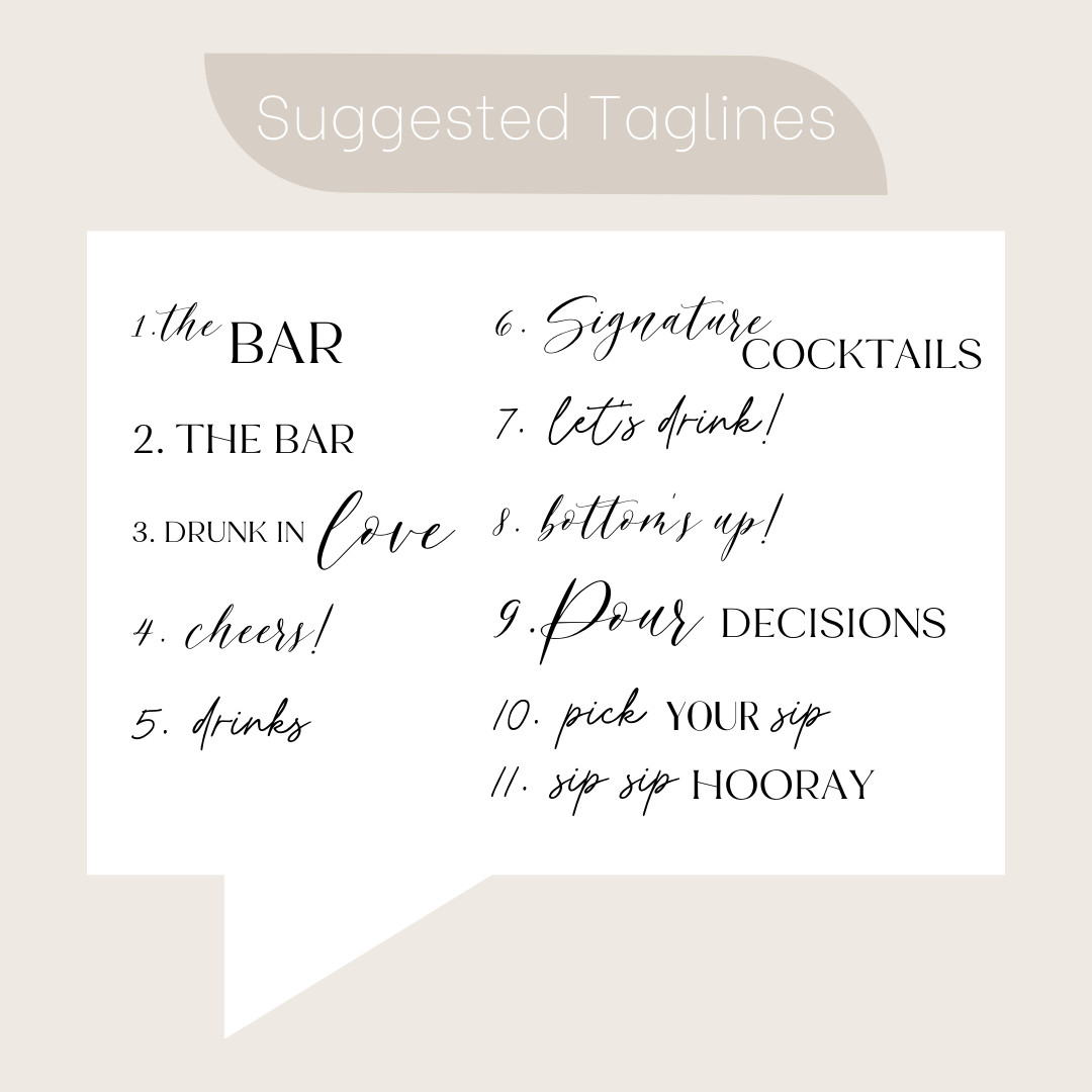 Full Bar Menu - Semi-custom