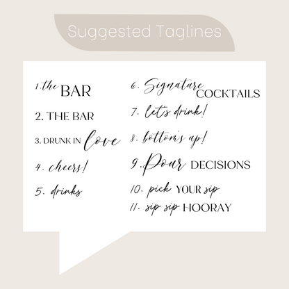 Full Bar Menu - Semi-custom