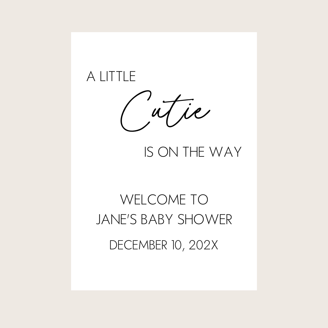 Baby Welcome Sign - A Little Cutie Is On The Way