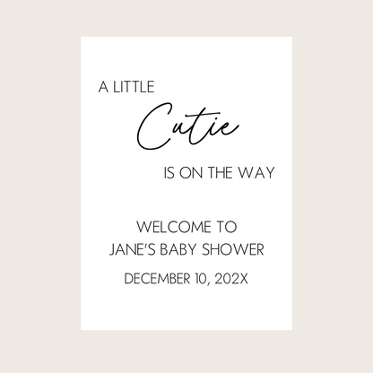 Baby Welcome Sign - A Little Cutie Is On The Way