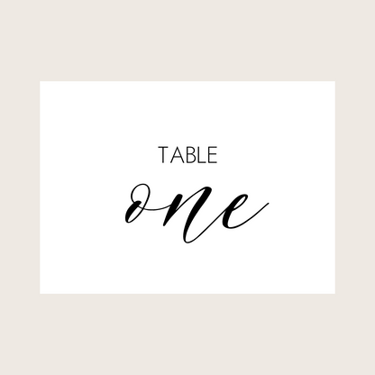 Table Numbers - print "TABLE" + lettered written number