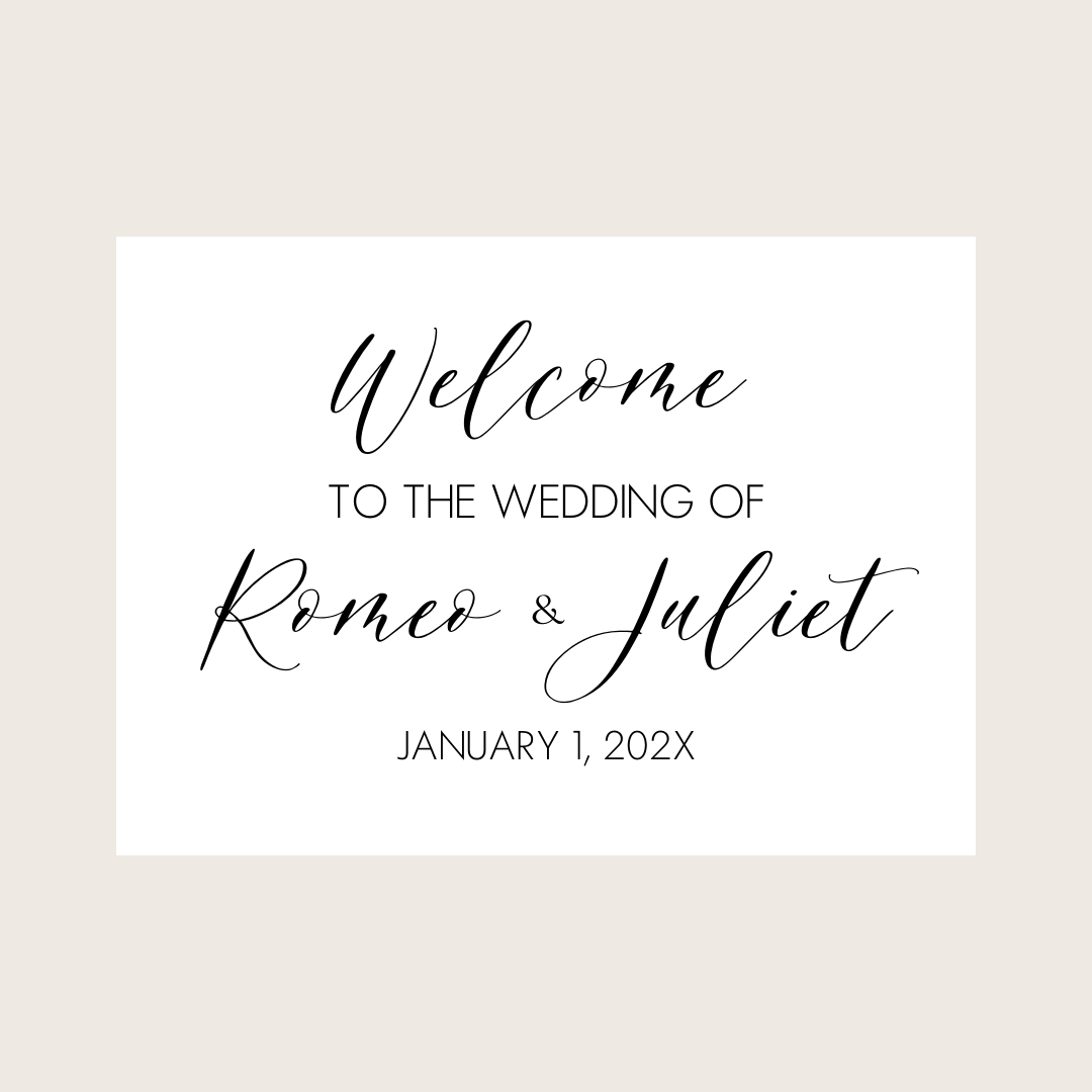 Welcome Sign - Lettered with Taglines (Horizontal)