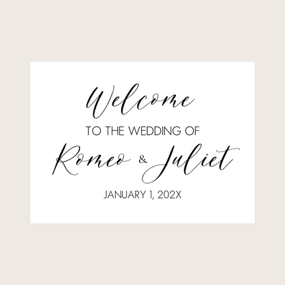 Welcome Sign - Lettered with Taglines (Horizontal)