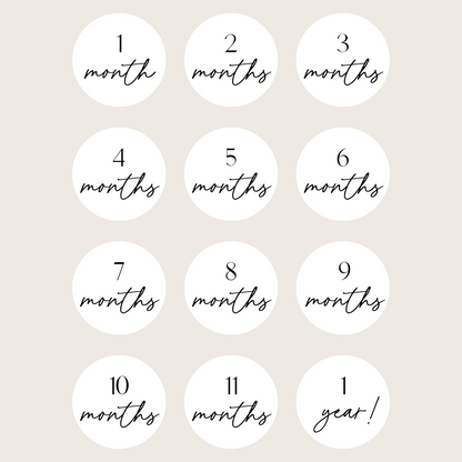 Monthly Milestones - Numerical Digits