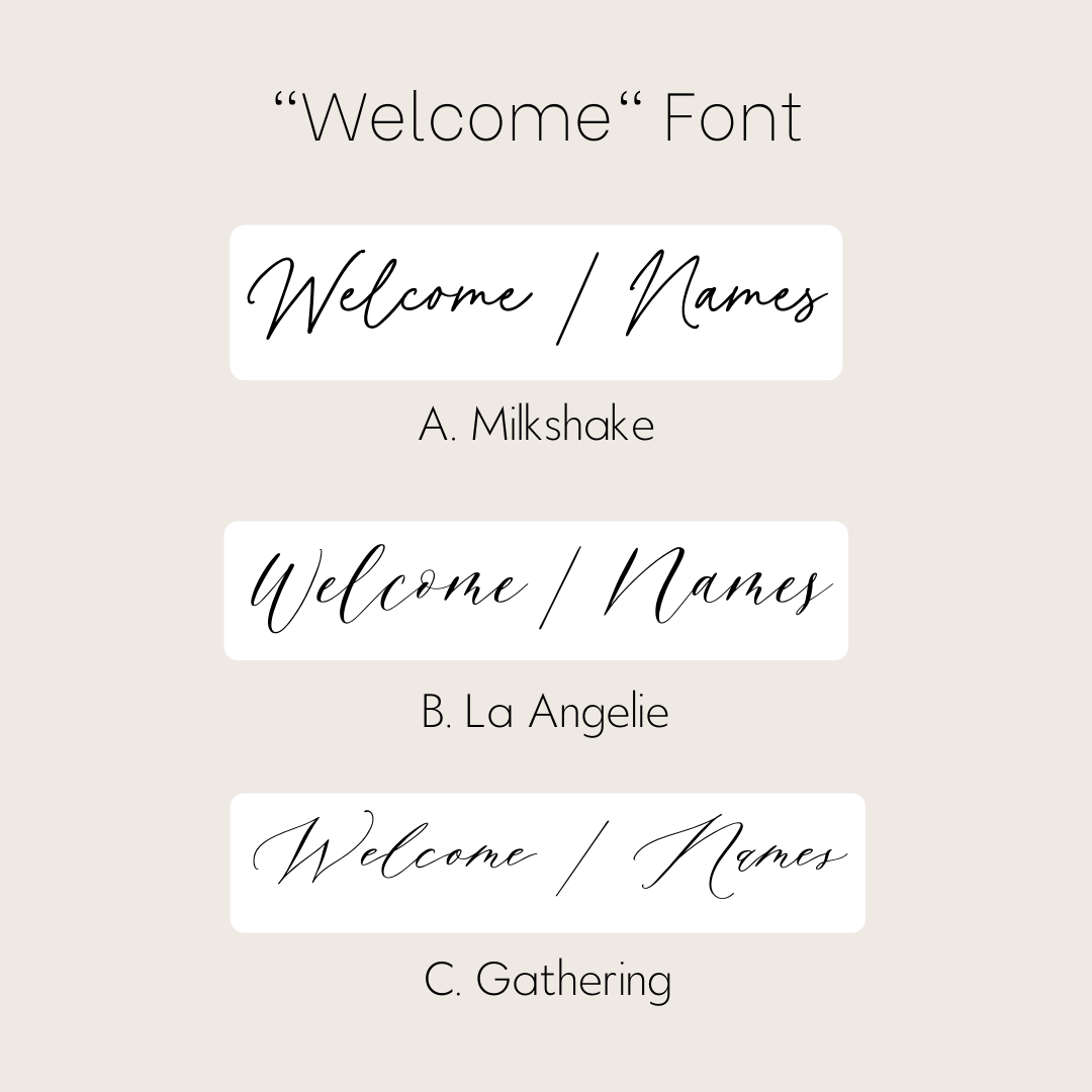 Welcome Sign - Lettered with Taglines (Horizontal)