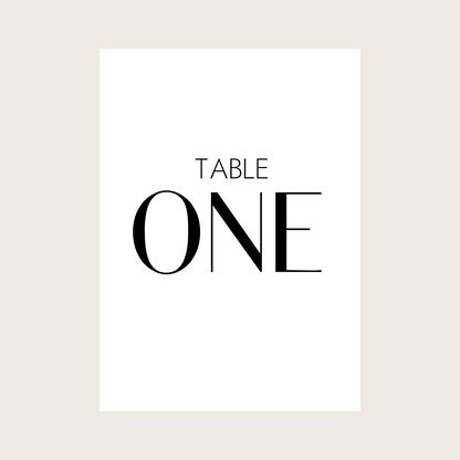 Table Numbers - print "TABLE" + lettered written number