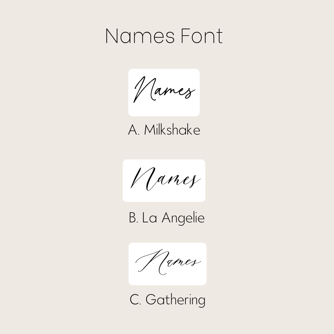 Welcome Sign - Lettered Names with Taglines (Vertical)