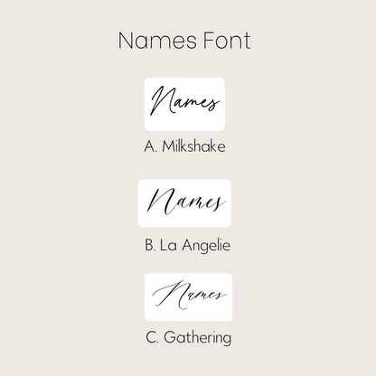 Welcome Sign - Lettered Names with Taglines (Vertical)