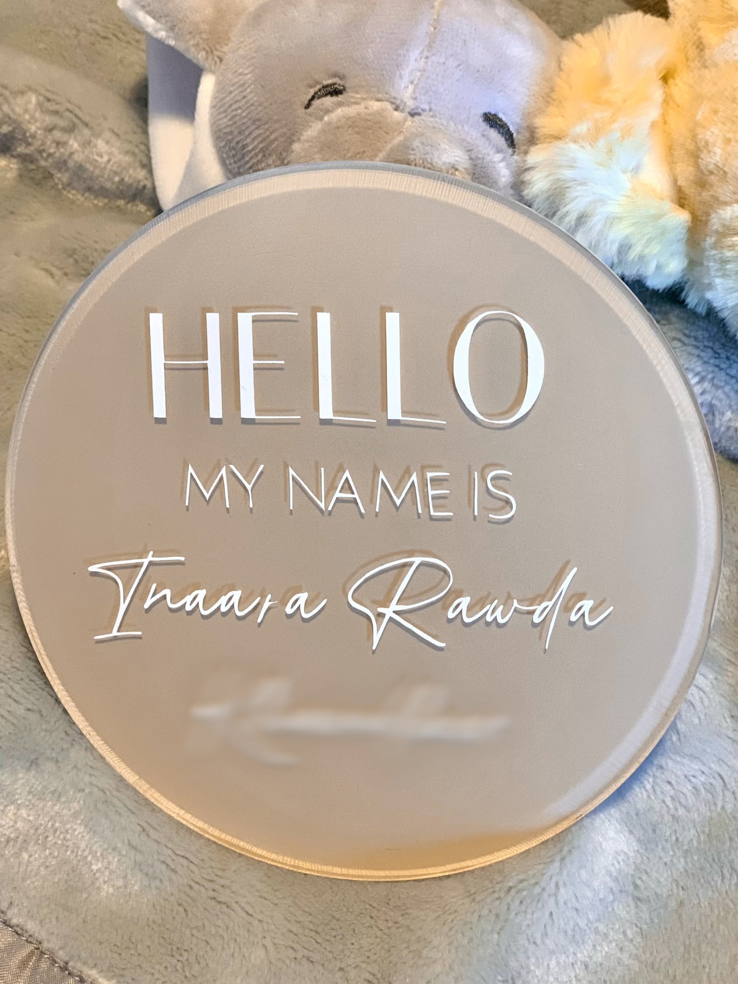 Birth Announcement Placard - Hello, My Name Is ...